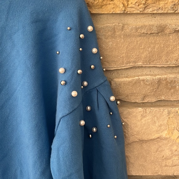 I•N•C International Concepts Pearl Embellished Pullover Sweater, Blue, Size XL - Picture 16 of 16